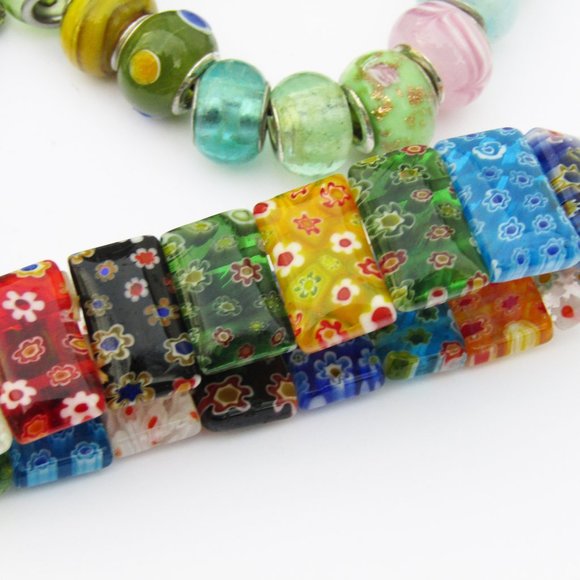 Charm Bracelet Lot of 8 Glass Beads Pandora Brighton - Picture 5 of 7